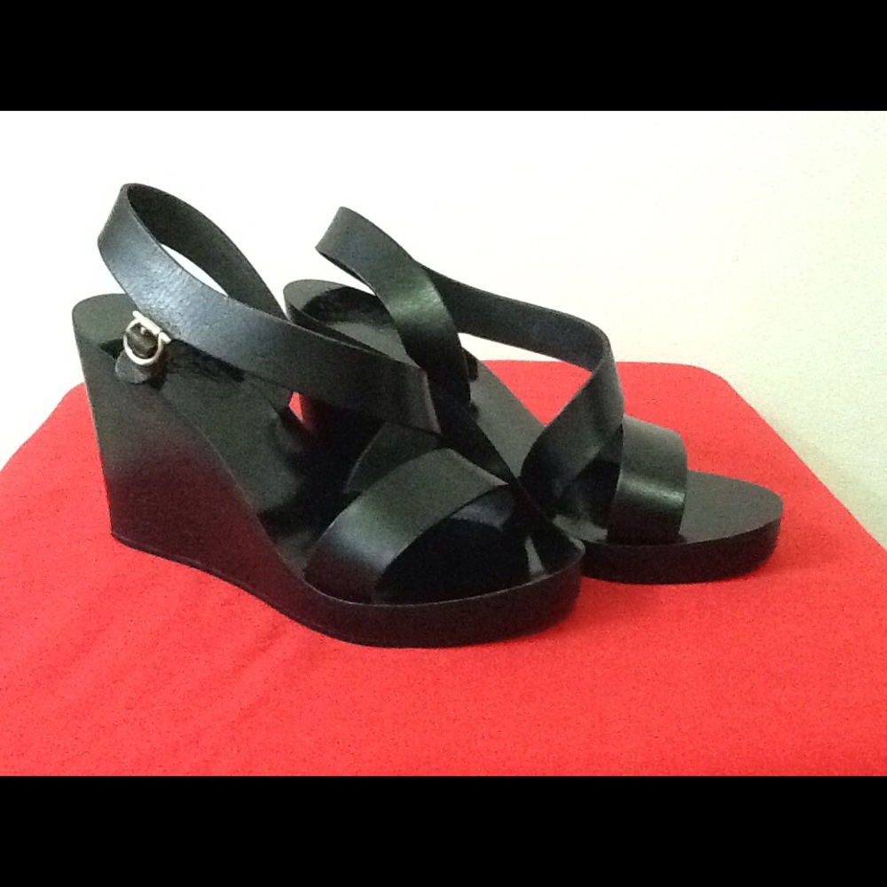 Salvatore Ferragamo Leather Wedge Sandals